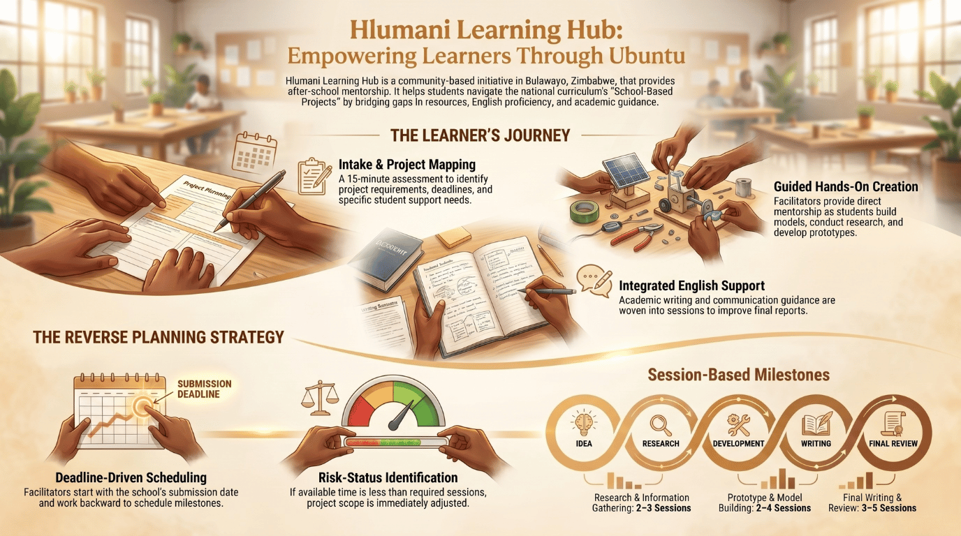 Hlumani Learning Hub - Journey Infographic